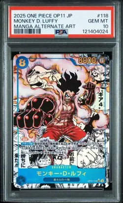 One Piece Card Luffy Gear 4 OP11 118 PSA10 Manga Super Parallel Secret - Image 1