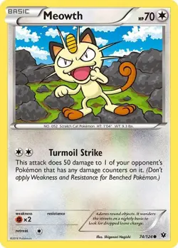 Meowth 74/124 Fates Collide English Pokemon Card TCG - Image 1