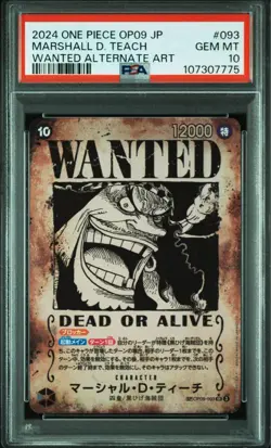 One Piece Card Marshall D Teach SR SPOP09 093 PSA10 WANTED Poster Rare - Image 1