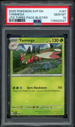 2025 PSA 10 Pokemon SVP EN Yanmega BSP 187 Journey Together 3 pack blister Card - Image 1