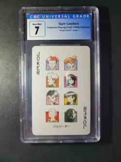 Cgc 7 Gym Leaders Joker Japanese Pokemon Green Poker Card 1996 - Image 1
