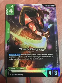 Char's Gelgoog Foil LR - GD01-023 NM - Gundam Trading Card Game Holo - Image 1