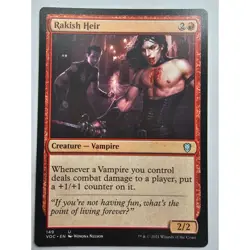 MTG Magic The Gathering Rakish Heir Innistrad Crimson Vow Vampire Creature Card - Image 1
