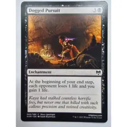 MTG Magic The Gathering Dogged Pursuit Enchantment Card Black Kaldheim 2021 - Image 1