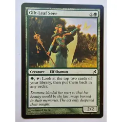 MTG Magic The Gathering Gilt-Leaf Seer Elf Shaman 2/2 Creature Card Green Lorwyn - Image 1