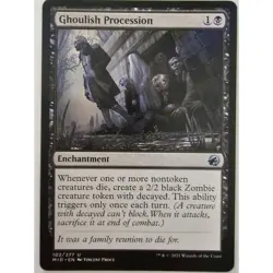 MTG Magic The Gathering Ghoulish Procession Enchantment Card 102/277 BlacK - Image 1