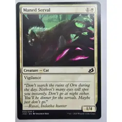 MTG Magic The Gathering Maned Serval Card 023/274 Vigilance White Ikoria Lair Of - Image 1