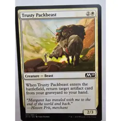 MTG Magic The Gathering Trusty Packbeast Creature Beast M19 041/280 White - Image 1