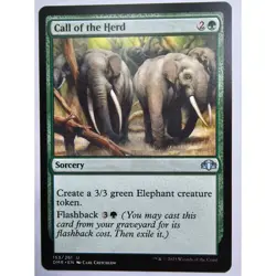 MTG Magic The Gathering Call Of The Herd Sorcery Card DMR-153/261 Green Dominari - Image 1