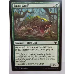 MTG Magic The Gathering Bayou Groff Creature Card Plant Dog 121/275 Green Strixh - Image 1