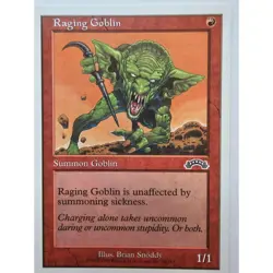 MTG Magic The Gathering Raging Goblin 1994 Summon Goblin Card 96/143 Brian Snodd - Image 1