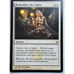MTG Magic The Gathering Remember The Fallen Card White New Phyrexia - Image 1