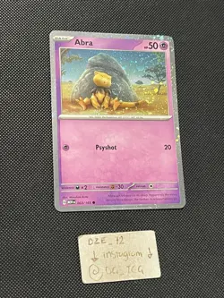 Pokemon ENGLISH - 151 - Abra - 063/165 - COSMOS HOLO - 2 SWIRLS - PROMO - M/NM - Image 1