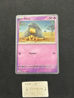 Pokemon ENGLISH - 151 - Abra - 063/165 - COSMOS HOLO - 2 SWIRLS - PROMO - M/NM - Image 3