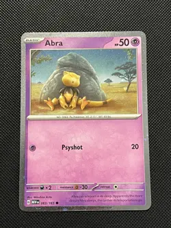 Pokemon ENGLISH - 151 - Abra - 063/165 - COSMOS HOLO - 2 SWIRLS - PROMO - M/NM - Image 4