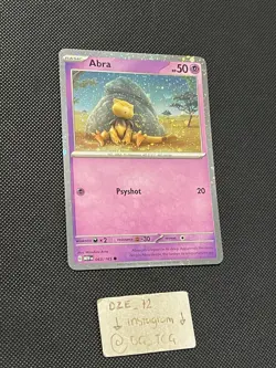 Pokemon ENGLISH - 151 - Abra - 063/165 - COSMOS HOLO - 2 SWIRLS - PROMO - M/NM - Image 5