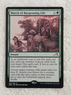 MTG March of Burgeoning Life #201 Kamigawa Neon Dynasty Card Rare NM - Image 2