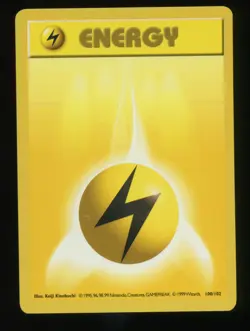 Lightning Energy C 1999 Pokemon Base Shadowless #100 VG or Better - Image 1