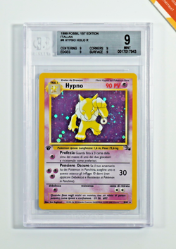 Pokemon BGS 9 hypno #8 Holo Fossil 1st Edition 1999 Italiano - Image 1