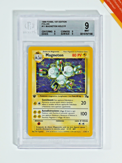Pokemon BGS 9 Magneton #11 1st Edition Holo Fossil 1999 Italiano - Image 1