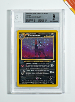 Pokemon BGS 9 Houndoom #8 Holo Neo Revelation Unlimited 2001 Italiano - Image 1