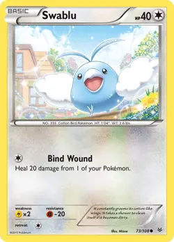Swablu 73/108 Common - Pokemon XY Roaring Skies Card - Image 1