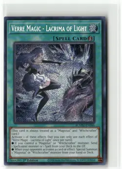 Yugioh Verre Magic - Lacrima of Light BLMM-EN046 Secret Rare NM 1st Ed - Image 1