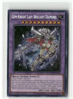 Yugioh Gem-Knight Lady Brilliant Diamond BLMM-EN145 Secret Rare NM 1st Ed - Image 1
