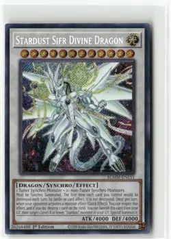 Yugioh Stardust Sifr Divine Dragon BLMM-EN151 Secret Rare NM 1st Ed - Image 1