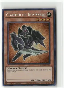 Yugioh Gearfried the Iron Knight BLMM-EN004 Secret Rare NM 1st Ed - Image 1