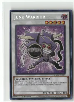 Yugioh Junk Warrior BLMM-EN009 Secret Rare NM 1st Ed - Image 1