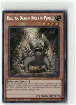 Yugioh Reactan, Dragon Ruler of Pebbles BLMM-EN121 Secret Rare NM 1st Ed - Image 1