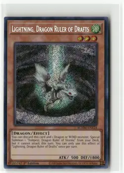 Yugioh Lightning, Dragon Ruler of Drafts BLMM-EN124 Secret Rare NM 1st Ed - Image 1