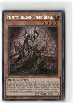 Yugioh Primite Dragon Ether Beryl BLMM-EN130 Secret Rare NM 1st Ed - Image 1