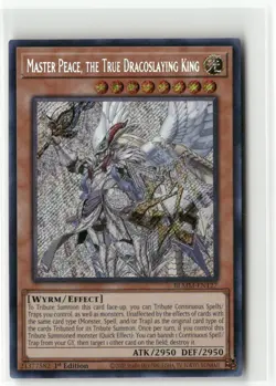Yugioh Master Peace, the True Dracoslaying King BLMM-EN127 Secret Rare NM 1st Ed - Image 1