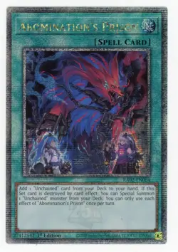 Yugioh Abomination's Prison RA02-EN064 Quarter Century Secret Rare 1st Ed NM - Image 1