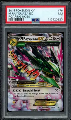 2015 PSA 7 Pokemon XY Roaring Skies M Rayquaza EX Holo 76/108 Card NM - Image 1