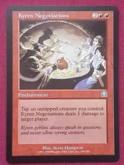 Magic The Gathering MERCADIAN MASQUES KYREN NEGOTIATIONS red card MTG - Image 1