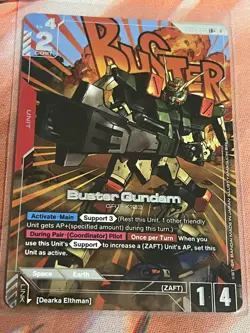 Buster Gundam Alternate Art Foil - GD01-046 LR+ Gundam Trading Card Game Rare - Image 1