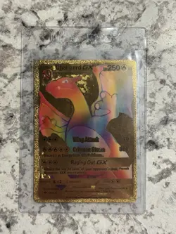 Pokemon TCG Charizard GX Rainbow Gold Foil Card 150/147 Beautiful Artwork - Image 1