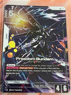 Gundam Card Game - Freedom Gundam LR+ English - GD01-065 LR+ - Newtype Rising NM - Image 1
