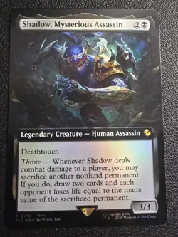 2025 Magic MTG Final Fantasy Shadow Mysterious Assassin R0148 Extended Art Foil - Image 1