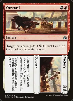 MTG Magic AKH Amonkhet - 1x EN NM 218 U Onward // Victory - Image 1