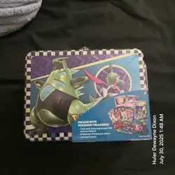 POKEMON TCG 2024 Collector Treasure Chest TIN SET 6 Packs 2 Foils Plus NEW - Image 1