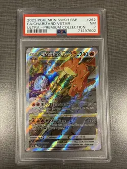 PSA 7 Pokemon Charizard VSTAR SWSH262 Sword & Shield Holo Black Star Promo - Image 1