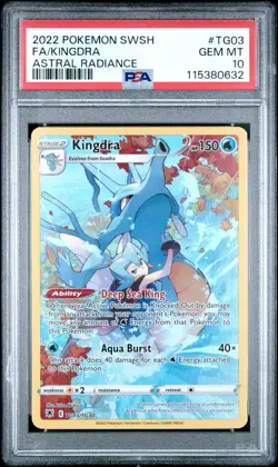 2022 POKEMON SWORD & SHIELD ASTRAL RADIANCE #TG03 FULL ART KINGDRA PSA 10 - Image 1