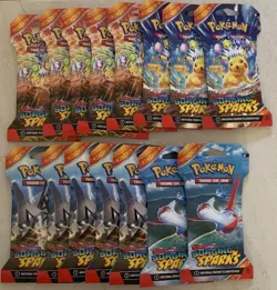 $30offcode** x15 Pokemon TCG - Surging Sparks Booster Pack Blister Sleeved - Image 1