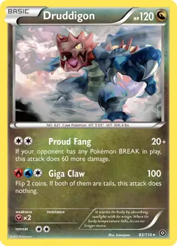Druddigon 83/114 Rare - Pokemon XY Steam Siege Card - Image 1