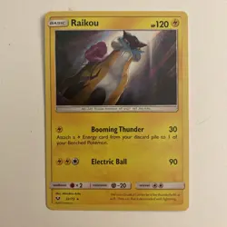 Pokemon TCG Raikou Holo Rare Card 32/73 Shining Legends - Image 1
