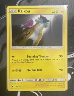 Pokemon TCG Raikou Holo Rare Card 32/73 Shining Legends - Image 1
